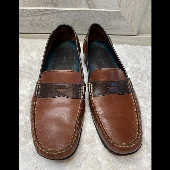-Vintage H.S. Trask Classic Brown Tan Two Tone Leather Slip On Penny Loaf… - Picture 1 of 12